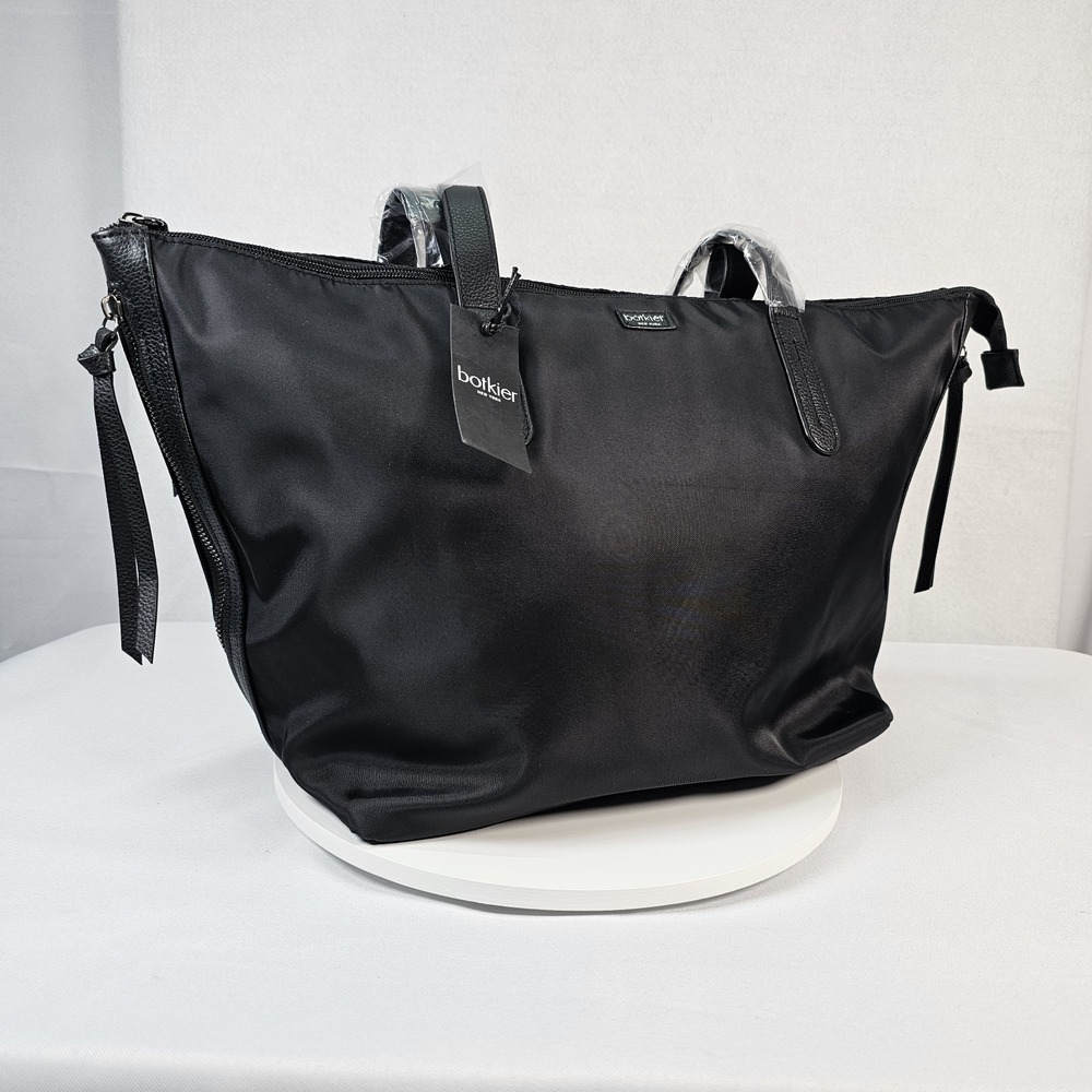 Botkier Tote Bag New York Bond Zipper Accents Organize Laptop Travel Work Black‎